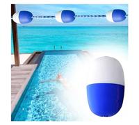 Ligne de flottaison de piscine bleu et blanc - Marqueur de sécurité de 3 à 45 m pour l'entraînement en compétition, kit de séparation de couloir durable avec crochets pour la maison et l'éco
