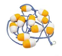 Ligne de flottaison de sécurité de 5 m avec 11 bouées en nylon pour piscines et voies navigables - Blanc, bleu, jaune