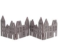 Ligne de maison décorative env. 60 cm - Gris essuyé/pliable - Village de Noël avec maisons à décorer