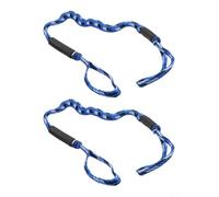 Ligne de Mouillage Extensible 2300lbs Bateau | Extension 4 à 5.5FT, absorption chocs, accès pour facile, idéal pour kayak et pour jet ski, nœuds(blue black white 2pcs)