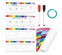 Ligne De Numéro De Salle De nsemble De Cartes Flash Double Face Effaçables 18x7x1,5 Cm | Jeux Éducatifs D'addition Et De Soustraction Avec Anneau De Rangement | Cartes Flash D'apprentissage