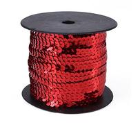 Ligne de Paillettes de 6 Mm, Accessoire de Paillettes Rondes Plates de 100 Mètres, Cordes de Couture à Garniture Brillante, Ficelle de Paillettes de Plusieurs Couleurs pour
