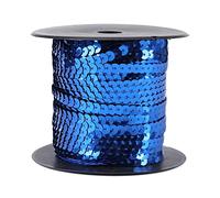 Ligne de Paillettes de 6 Mm, Accessoire de Paillettes Rondes Plates de 100 Mètres, Cordes de Couture à Garniture Brillante, Ficelle de Paillettes de Plusieurs Couleurs pour (Bleu