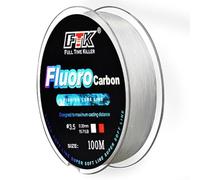 Ligne de pêche 100 m pratiquement invisible en fluorocarbone souple, 4 1334 14,5 kg, pour tous les amateurs de pêche (3,5-0,30 mm-7,1 kg, blanc)