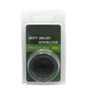 Ligne de pêche à la Carpe Verte 50m, Lien Souple, Tresse Non revêtue, Leader for Plate-Forme Cheveux, 25 15lb(15LB)