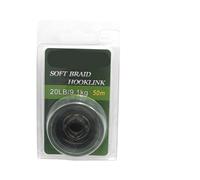 Ligne de pêche à la Carpe Verte 50m, Lien Souple, Tresse Non revêtue, Leader for Plate-Forme Cheveux, 25 15lb(20LB)