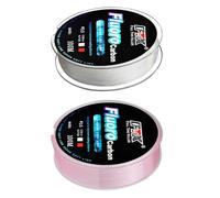 Ligne de pêche de type fluorocarbone de 100 m avec leader en fibre de carbone, ligne souple évaluée 4 1334, résistance de 14,5 kg pour une pêche furtive et lisse (2,5 à 0,26 mm-5,4 kg, blanc)