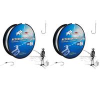 Ligne de pêche en Nylon - 100 m - 0,35 mm - 11,2 kg - Monofilament - Bobine de Fil de pêche, résistante aux déchirures, Transparente, pour pêcheurs de mer, rivière, lac (Lot de 2)