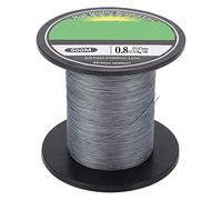 Ligne de Pêche PE 8 Brins, 500m Gris, Résistance Super Forte et Abrasion - Haute Puissance, Tissage Serré et Polyvalente pour Pêche en Mer et Réservoir (0,8)