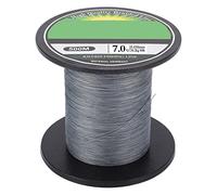 Ligne de Pêche PE 8 Brins, 500m Gris, Résistance Super Forte et Abrasion - Haute Puissance, Tissage Serré et Polyvalente pour Pêche en Mer et Réservoir (7.0)