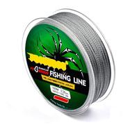 Ligne de pêche tressée à 4 brins, 90 m de long, colorée, super solide, résistant à l'abrasion, résistant à la décoloration, fil tressé PE de 2,7 à 45,4 kg pour pêche en eau salée (4,5 kg, gris)