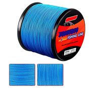 Ligne de pêche tressée de 300 m, 4 brins colorés de 2,7 à 45,4 kg, polyéthylène ultra résistant, zéro mémoire et zéro extension, résistante à l'abrasion et à la décoloration (18,1 kg, bleu)