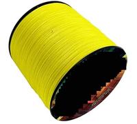 Ligne de pêche tressée, Ligne de pêche tressée à âme Creuse 16 brins for Eau salée et Douce, Multicolore, Plusieurs Tailles(Yellow,100M-80LB-0.45mm)