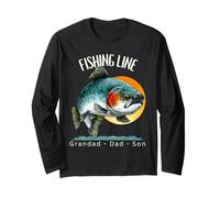 Ligne de pêche truite art pour grand-père, papa, fils, trio Manche Longue