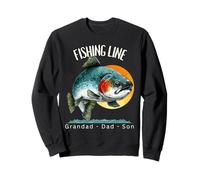 Ligne de pêche truite art pour grand-père, papa, fils, trio Sweatshirt