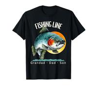Ligne de pêche truite art pour grand-père, papa, fils, trio T-Shirt