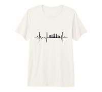 Ligne de pouls d'échecs Fréquence Cardiaque T-Shirt Haut de Gamme