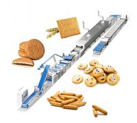 Ligne de production de biscuits commerciale, remplissage et formage automatiques, convient pour les biscuits sandwich à la crème, les biscuits superposés, les biscuits au sésame et aux amandes, équipé