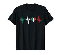 Ligne de Pulsation Italienne avec Drapeau en Forme de cœur T-Shirt Graphique avec Valeur