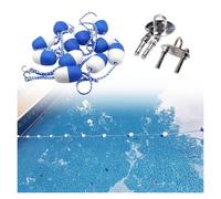 Ligne de sécurité Flottante pour Piscine - Kit de Corde de séparation de 15,5 m avec Crochets et ancrages muraux pour Parcs Aquatiques, Sources thermales et Bords de lac - Lignes de signalis