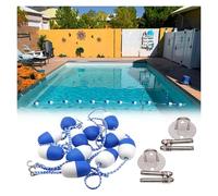 Ligne de sécurité pour Piscine, bouées de sécurité réglables de 3 à 9 m, avec Crochets et Fixations murales, idéale pour Les Parcs Aquatiques, Les Sources thermales, Les plages Peu Profondes