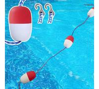 Ligne de séparation de couloirs de piscine rouge - Bouée flottante de sécurité avec crochets pour piscines intérieures/extérieures, ligne de marquage de couloir de 8 m pour séparer les zones