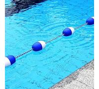 Ligne de séparation de sécurité flottante pour piscine - 3 m, 6 m, 9 m avec 2 crochets - Cordes de séparation flottantes bleues et blanches pour marquage des couloirs de piscine - Kit de cou