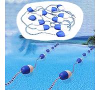Ligne de séparation flottante pour piscine, bouée de sécurité avec échelle, séparateur de couloir avec 2 crochets et bouées en acier inoxydable, visibilité optimale pour une séparation et un