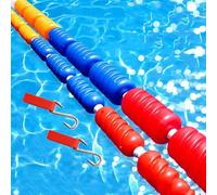 Ligne de séparation flottante pour piscine, corde de sécurité avec échelle et 2 crochets, réglable de 1 à 18 m, pour piscines enterrées, en nylon résistant. Idéale pour l'apprentissage de la