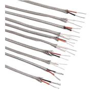 Ligne de tissage, Fil de compensation for thermocouple type K, câble blindé tressé K2, plusieurs tailles(1M,K2x0.6mm Ordinary)