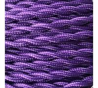 Ligne de tissage, Fil électrique textile tressé torsadé à 2 conducteurs de 0,75 mm², multicolore, longueurs multiples(Purple,2m)