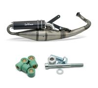 Pot D'Echappement Complete Leovince HM Tt Noir Alu Kymco Vitality 50 2003 > 2008