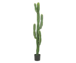 Ligne Déco - Cactus Artificiel 155cm | Plante Artificielle Haut de Gamme Pot Plastique Noir Intérieur Imitation Terre | Decoration Maison Élégante et Réaliste | Fausse Plante Cactus Interieur Chic
