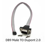 Ligne d'extension Com DuPont,2.0mm,ordinateur DuPont 2.54,connexion RS232,DB9,ligne série DuPont 9 broches,30cm - Type DB9M-2.0