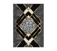 Ligne d'or noir impression numérique 3D tapis de sol antidérapant - 160 x 230