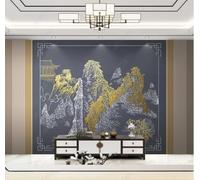 Ligne D'Or Peinte À La Main De L'Architecture Du Palais De Camée Papier Peint 3D Installation Facile Intissé Tapisserie Bureau Salon Canapé Chambre Décoration Murale-400cm×280cm