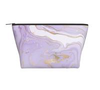 Ligne dorée en marbre Violet Lavande, Trousse de Toilette Trousse de Maquillage Sac à cosmétiques Trousse de Toilette de Voyage Portable