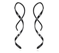 Ligne d'oreille en acier inoxydable Boucles d'oreilles irrégulières Ligne Enfile-Bijoux de fête pour filles Boucles d'oreilles, taille unique, comme décrit