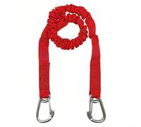 Ligne élastique de 91 cm avec crochets en acier inoxydable pour kayaks, motomarines, amarrage, corde extensible absorbant les chocs pour sports nautiques (rouge)