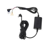 Ligne Électrique pour Enregistreur Automobile 2,5a 12v 5v | Protection Basse Tension Intégrée, Usage Voiture et Boîtier Fusible, Connecteur Mini USB Coudé, Noir