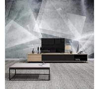 Ligne Géométrique Abstraite Gris Vintage Papier Peint 3D Installation Facile Intissé Tapisserie Bureau Salon Canapé Chambre Décoration Murale-250cm×170cm