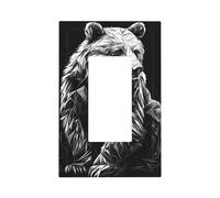 Ligne géométrique ours plaque murale plaque frontale simple bascule 1 gang décoratif prise de courant pour la maison, la cuisine, la salle de bain
