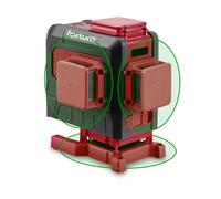 Ligne laser verte FORTUM 3D, autonivelante croisée 4780216