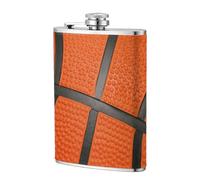 Ligne noire de basketball,Flasque de poche plate de 8 oz en acier inoxydable 304, idéale pour les activités de plein air.