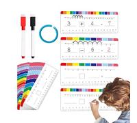 Ligne Numérique - Jeux D Addition Et De Soustraction - Outils Mathématiques Effaçables Double Face avec Anneau De Rangement,pour Filles Maison Crèche École