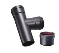 Ligne Pellets Raccord en "T"; queue F - Noir - ø 80 mm, Avec bouchon de condensation - Raccord "T" avec bouchon aveugle - Braga en T - Poêle à granulés