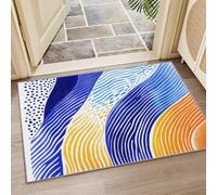 Lignes Bleues Tapis 180x270 cm Style Abstrait Moquette Antiderapant à Poils Courts Tapis 3D Lavable en Machine Convient aux Chambres, Bureaux Salons et Couloirs a-3361
