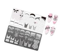 Lignes creuses ongles Art estampage modèle fleurs manucure impression français pointe ongles estampage plaques Art timbre outil français plaques