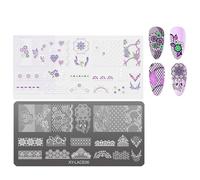 Lignes creuses ongles Art estampage modèle fleurs manucure impression français pointe ongles estampage plaques Art timbre outil français plaques