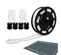 Lignes de badminton - Marqueurs de limites de tennis, équipement d'entraînement de court, conception robuste et visible pour tennis, basket-ball, volley-ball, 609,6 x 1341,1 cm, 1200 g, blanc